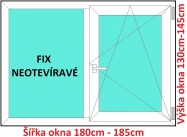 Okna FIX+OS SOFT šířka 180 a 185cm x výška 130-145cm